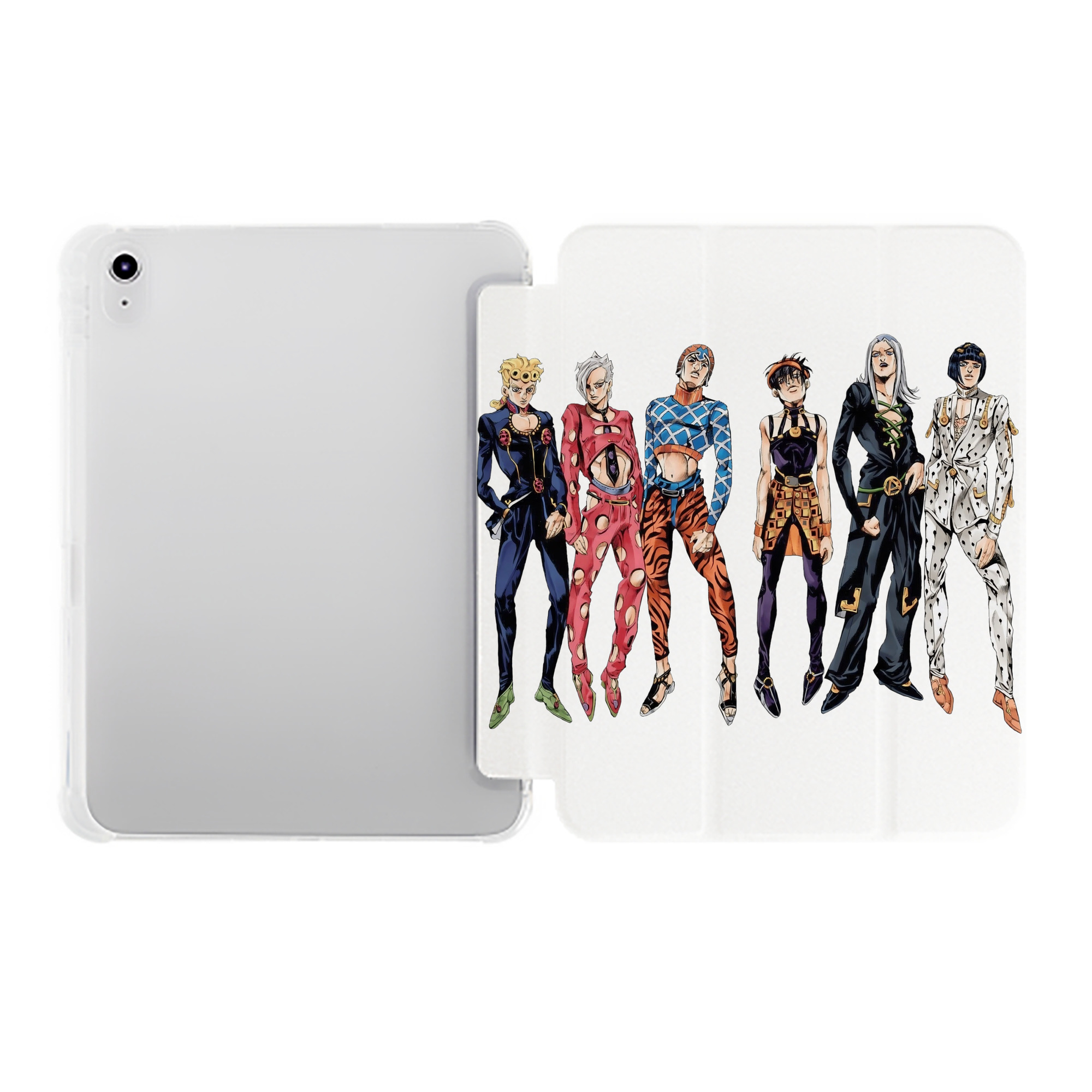 （画像用） ジョジョの奇妙な冒険 JoJo's Bizarre Adventure IPad ケース ペン収納付き 三つ折りスタンド PUレザー×シリコン 対応機種9.5/10.5/10.9インチ
